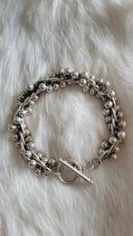 Zilveren armband DNA schakel bollen, Ophalen of Verzenden, Zo goed als nieuw, Zilver, Zilver