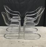 Vintage draadstaal stoel van chroom - Italiaans design, Huis en Inrichting, Stoelen, Ophalen, Gebruikt, Zwart, Metaal