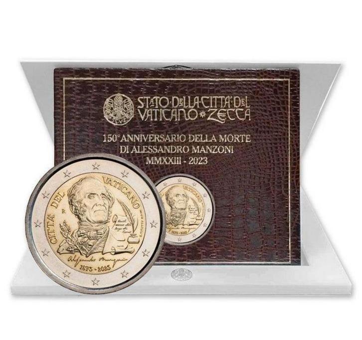Vaticaanstad 2euro cc 2023 - “A. Manzoni” in BU blister, Postzegels en Munten, Munten | Europa | Euromunten, Losse munt, 2 euro