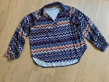 Blouse blauw meerkleurige fantasieprint  beschikbaar voor biedingen