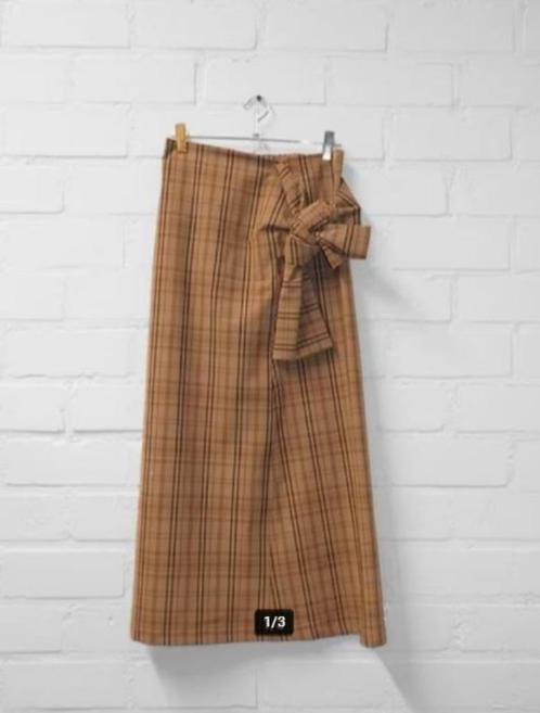 Alysi - Prachtige geruite rok maat 36 - Nieuw €150, Kleding | Dames, Rokken, Nieuw, Maat 36 (S), Beige, Onder de knie, Ophalen of Verzenden