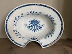 Antieke scheerbekken scheerkom blauwe bloemen aardewerk, Ophalen of Verzenden