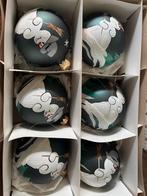 Groene glazen handbeschilderde kerstballen, Ophalen of Verzenden