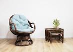Rotan vintage draaistoel met kussen. Retro Manou fauteuil, Huis en Inrichting, Ophalen, Retro, vintage, rotan, manou, eclectisch, japandi