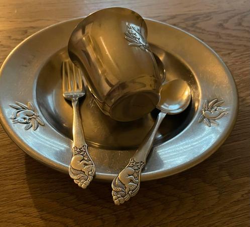 Gero Zilmeta Kinderservies Eekhoorn - Uitstekende Staat, Antiek en Kunst, Antiek | Tin, Verzenden