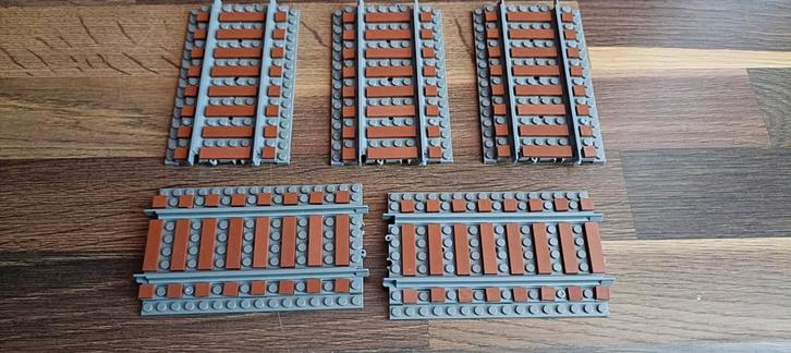 5X Lego Compatible rails met ballast platen en spoorstaven, Kinderen en Baby's, Speelgoed | Duplo en Lego, Zo goed als nieuw, Ophalen of Verzenden