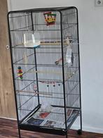 Mooie vogelkooi op wieltjes, Ophalen of Verzenden, Metaal, Vogelkooi