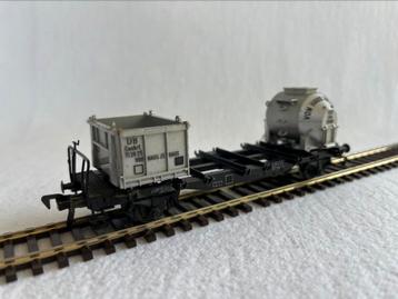 Fleischmann DB containerwagon met 2 containers Haus zu Haus beschikbaar voor biedingen