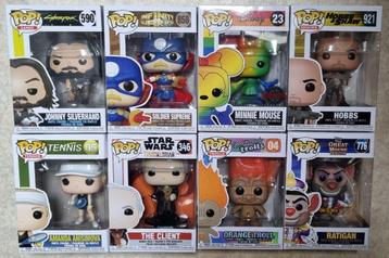 8 stuks Funko POPs | Hobbs, Minnie Mouse, Ratigan, Troll ea beschikbaar voor biedingen