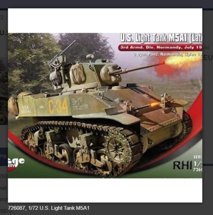 Bouwpakket Mirage-Hobby Mirage 726087, 1/72 U.S. Light Tank, Hobby en Vrije tijd, Modelbouw | Auto's en Voertuigen, Nieuw, Tank