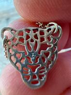 Zilveren Ketting met Panter Hanger, Ophalen of Verzenden, Zo goed als nieuw, Zilver, Met hanger