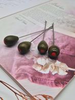 Olijvenprikkers/Cocktailprikkers - Set van 4, Ophalen of Verzenden, Zo goed als nieuw, Rvs of Chroom, Vaatwasserbestendig