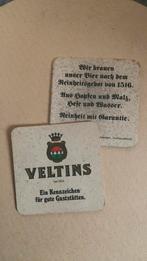 Twee oude Bierviltjes VELTINS BIER., Verzamelen, Biermerken, Viltje(s), Ophalen of Verzenden, Zo goed als nieuw