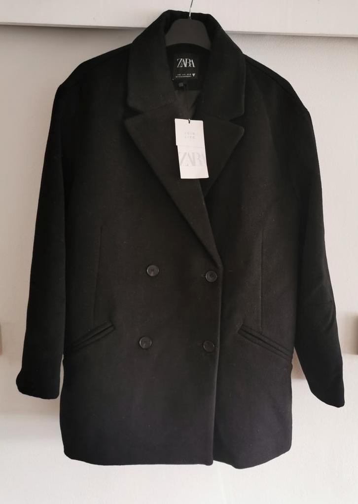 ZARA wollen jas mt. S/M, Kleding | Dames, Jassen | Winter, Nieuw, Maat 36 (S), Zwart, Verzenden