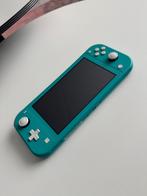 Nintendo switch lite, Spelcomputers en Games, Spelcomputers | Nintendo Switch Lite, Ophalen, Turquoise, Zo goed als nieuw, Met beschermhoes of tas