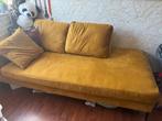Gele velvet chaise longue, Ophalen, 150 tot 200 cm, Tweepersoons, 75 tot 100 cm
