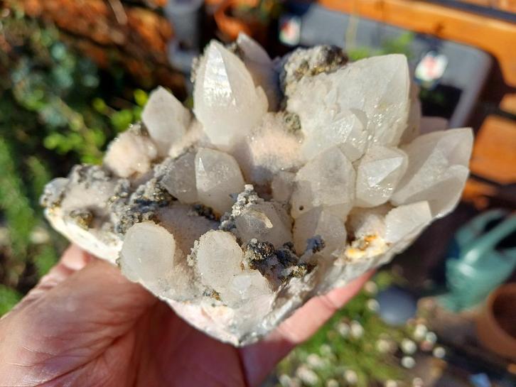 FM51 Kwarts Rodochrosiet Pyriet Sfaleriet Cavnic Roemenië, Verzamelen, Mineralen en Fossielen, Mineraal, Ophalen of Verzenden