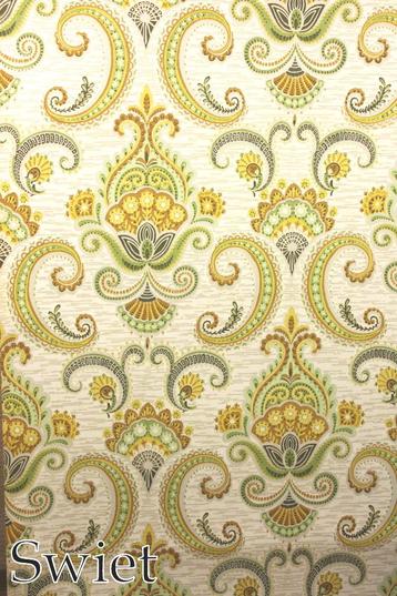 5995 Vintage paisley wallpaper groen geel seventies Swiet beschikbaar voor biedingen