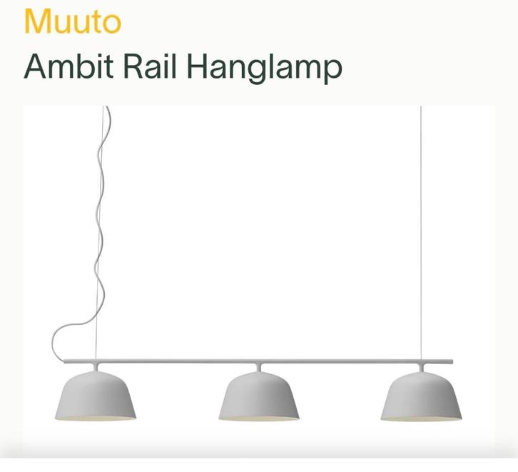 Muuto ambit rail hanglamp, Huis en Inrichting, Lampen | Hanglampen, Gebruikt, Minder dan 50 cm, Ophalen