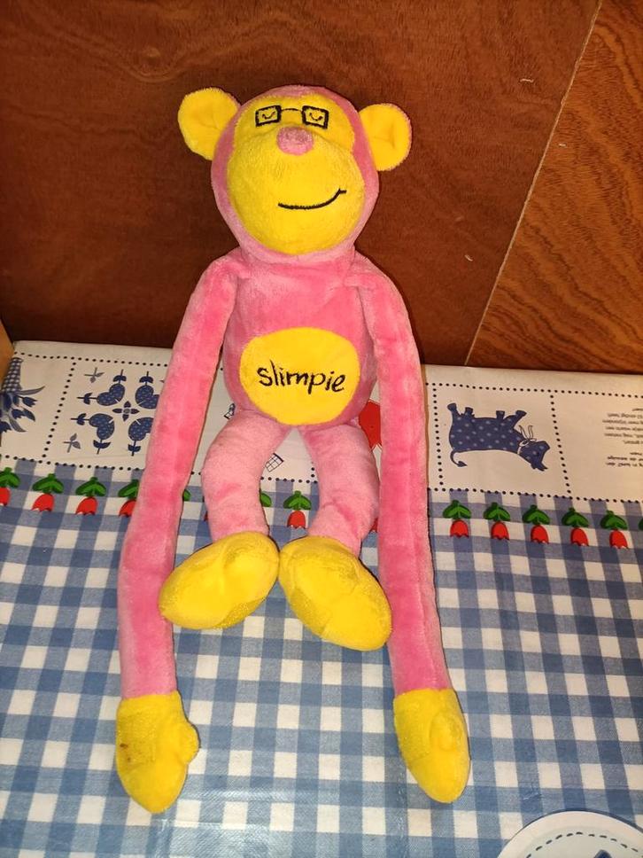 Slimpie aap knuffel roze Evora met klittenband 33 cm, Kinderen en Baby's, Speelgoed | Knuffels en Pluche, Ophalen of Verzenden