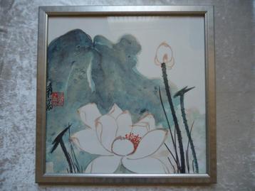 Mooie schilderij/aquarel van Cécile de Carvalho 55x55x3 cm beschikbaar voor biedingen