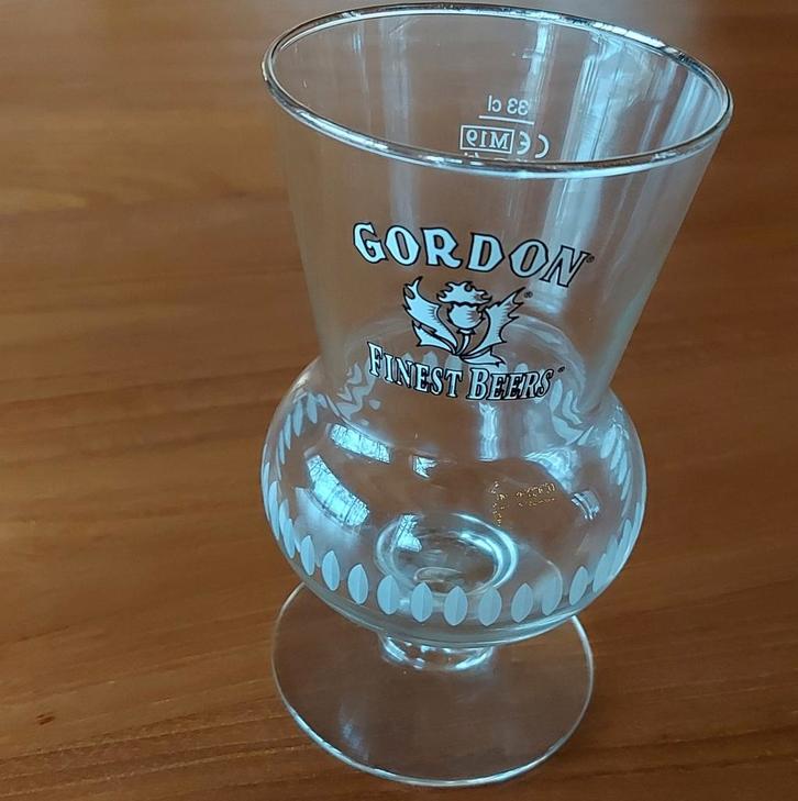 Durobor bierglas op voet Gordon Finest Beers, Verzamelen, Biermerken, Zo goed als nieuw, Glas of Glazen, Overige merken, Ophalen of Verzenden