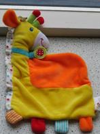 Knuffeldoek giraffe giraf merk Nicotoy oranje/geel zacht, Ophalen of Verzenden, Zo goed als nieuw, Overige typen