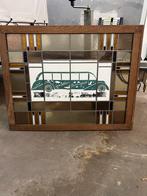 Glas in lood raam met auto, Huis en Inrichting, Woonaccessoires | Schilderijen, Tekeningen en Foto's, Ophalen, Gebruikt, Overige typen