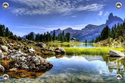 Tuinposter-Schuttingposter Dolomieten Italië 120x80 cm (bxh), Tuin en Terras, Tuinwanddecoratie, Nieuw, Verzenden