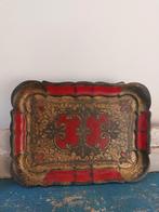 Italiaans dienblad rood goud, Ophalen of Verzenden, Gebruikt, Rechthoekig, Hout