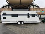 Hobby 650 KFu Prestige 2024 MEGA KORTING!!! € 4.185, Caravans en Kamperen, Schokbreker, Hobby, Bedrijf, Treinzit