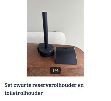 Set zwarte reserverolhouder & toiletrolhouder  beschikbaar voor biedingen