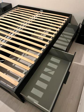 IKEA BRIMNES Tweepersoons bedframe met lades - Zwart 160x200 - afbeelding 6