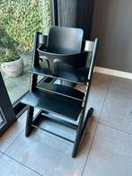 Stokke Tripp Trapp stoel met babyset en blad, Kinderen en Baby's, Kinderstoelen, Ophalen, Gebruikt, Meegroeistoel, Afneembaar eetblad