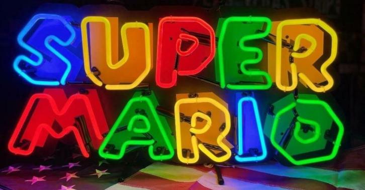 Super mario neon licht reclame decoratie verlichting lamp, Verzamelen, Merken en Reclamevoorwerpen, Nieuw, Lichtbak of (neon) lamp