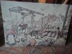 Oude prent van Anton Pieck over Hoorn 45x31 cm, Antiek en Kunst, Ophalen of Verzenden