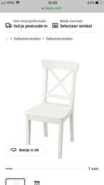 IKEA INGOLF Stoel - Wit (2 beschikbaar), Huis en Inrichting, Stoelen, Ophalen, Gebruikt, Wit, Eén