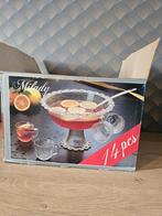Vintage punch bowl set, Huis en Inrichting, Keuken | Servies, Gebruikt, Ophalen of Verzenden, Overige stijlen, Glas