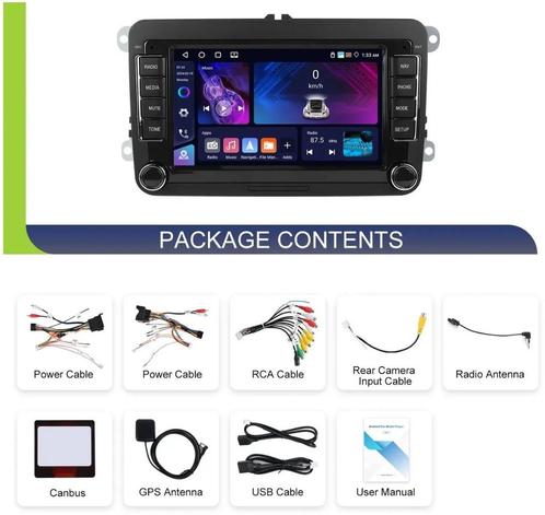 Podofo 7" 4+64G Android Autoradio Stereo Draadloze Carplay/A, Auto diversen, Autoradio's, Nieuw, Verzenden