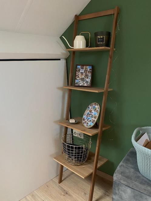 Houten Ladderkast – Industrieel Wandrek met 4 Planken, Huis en Inrichting, Kasten | Overige, Zo goed als nieuw, Ophalen