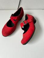Durea instappers maat 38.5  (5.5-G) rood nubuck  leer, Ophalen of Verzenden, Zo goed als nieuw, Rood, Instappers