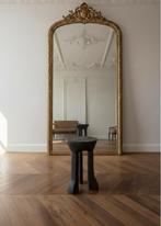 Houten kruk / bijzettafel - Zwart hout uit één stuk, Gebruikt, Zwart, Ophalen of Verzenden, Eén