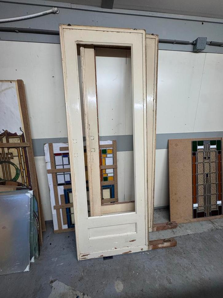 Authentieke paneeldeuren met glas in lood optie, Doe-het-zelf en Verbouw, Deuren en Horren, Gebruikt, Binnendeur, 200 tot 215 cm