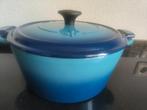 Gietijzeren pan blauw Fontigrac  24 cm stoofvlees , oven, Ophalen of Verzenden, Zo goed als nieuw, Gietijzer, Koekenpan of Braadpan