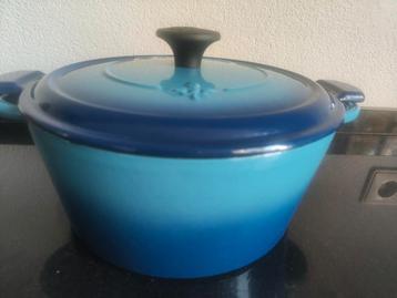 Gietijzeren pan blauw Fontigrac  24 cm stoofvlees , oven  beschikbaar voor biedingen