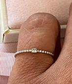 14 karaat witgouden ring, 0.04 ct diamant maat 17 (53), Ophalen of Verzenden, Zo goed als nieuw, 17 tot 18, Dame