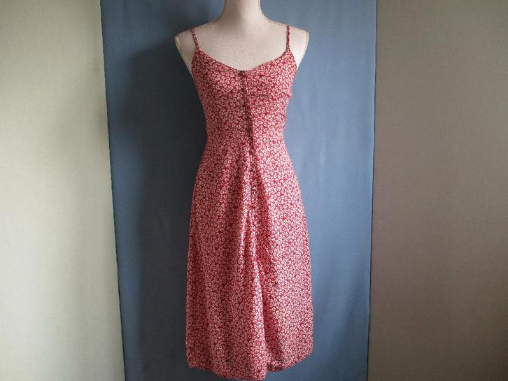 Abercrombie & Fitsch jurk maat XXS, Kleding | Dames, Jurken, Zo goed als nieuw, Maat 34 (XS) of kleiner, Rood, Onder de knie, Verzenden