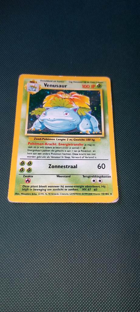 Venusaur Pokemon Kaart - Base Set nederlands, Hobby en Vrije tijd, Verzamelkaartspellen | Pokémon, Gebruikt, Losse kaart, Ophalen of Verzenden