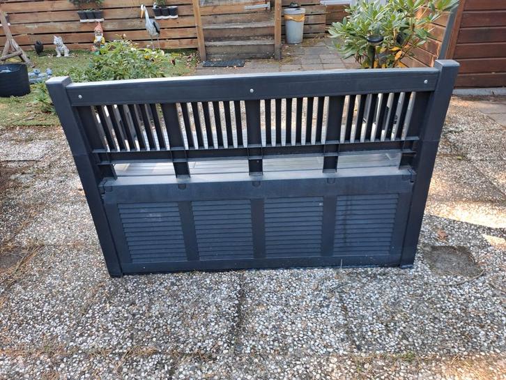 Tuinbank met opbergruimte, Tuin en Terras, Tuinbanken, Gebruikt, Kunststof, Ophalen