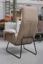 Luxe moderne fauteuil Origami Jess metaal stof naturel, Huis en Inrichting, Ophalen, Zo goed als nieuw, Metaal, 75 tot 100 cm